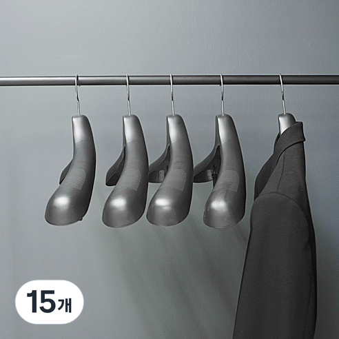 정장용 정장 호텔 옷걸이 XL 42.5cm, 블랙, 15개