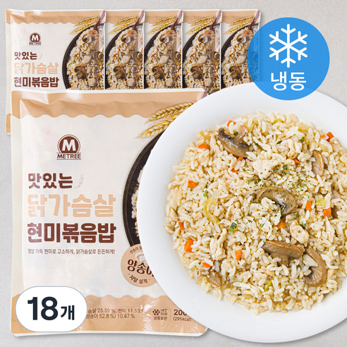 미트리 닭가슴살 현미볶음밥 양송이 (냉동), 200g, 18개