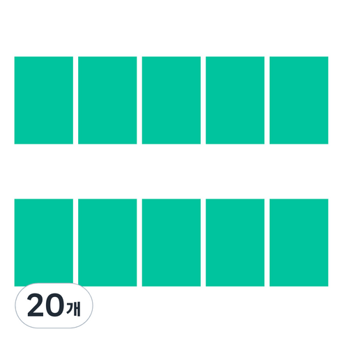 디와이엔텍 문구용 칼라 고무자석 300 x 200 x 0.8 mm, 초록색, 20개