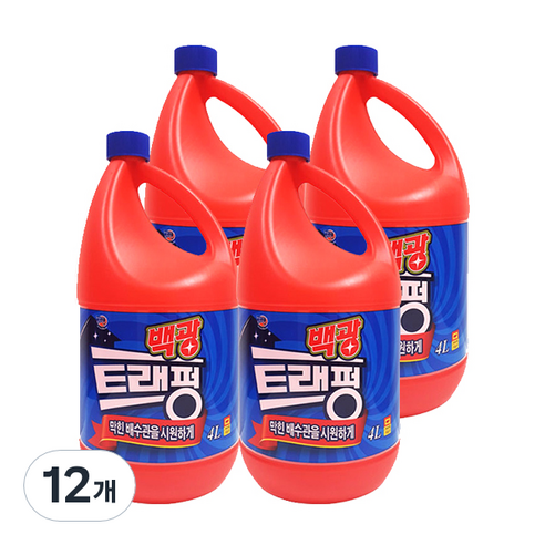 백광 트래펑 배수구세정제, 4L, 12개