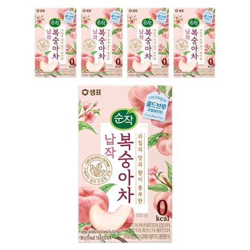 순작 콜드브루 과일허브티 납작 복숭아차, 1.8g, 20개입, 5개