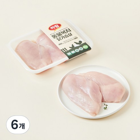 하림 깨끗한농장 동물복지 닭가슴살 (냉장), 6개