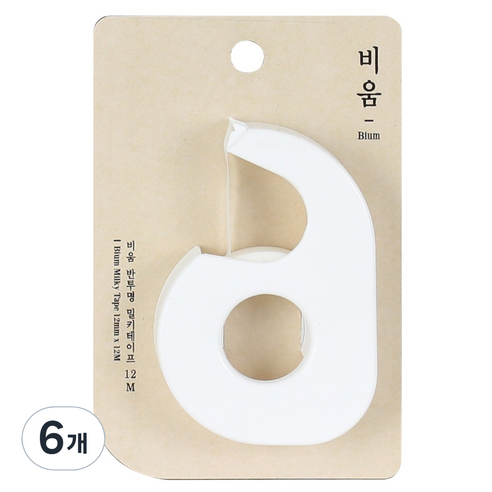 모닝글로리 비움 반투명 밀키테이프 12mm x 12m, 6개