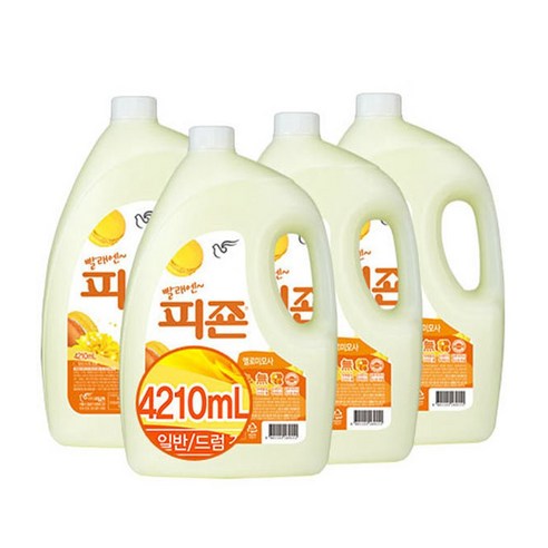 피죤 프리미엄 섬유유연제 옐로미모사, 4.21L, 4개