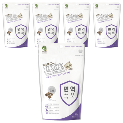 캐츠랑 고양이 저요저요 간식, 면역, 60g, 5개