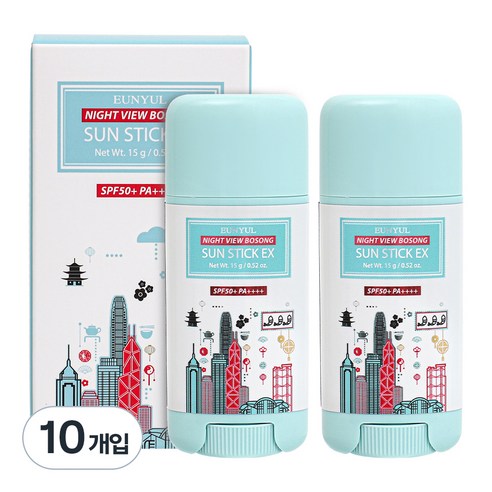 은율 나이트뷰 뽀송 선스틱 이엑스 SPF50+ PA++++, 15g, 10개
