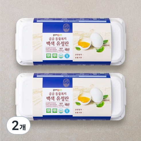 곰곰 동물복지 백색 유정란, 10구, 2개