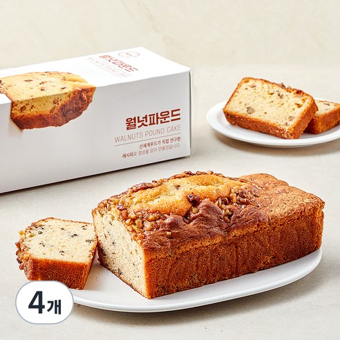 밀크앤허니 월넛파운드 케이크, 650g, 4개