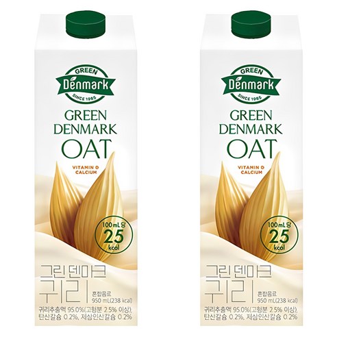 덴마크 그린덴마크 귀리 음료, 950ml, 2개