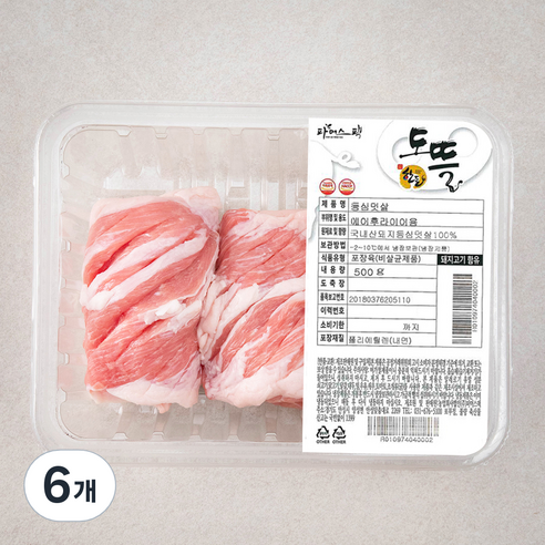 도뜰 파머스팩 한돈 등심덧살 에어프라이어용 (냉장), 500g, 6개