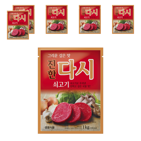 샘표 쇠고기맛이진한다시, 1kg, 6개