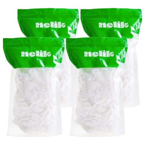 넬릭 퀵 커버 일회용 다용도 비닐 헤어 캡 100p, 투명, 4개