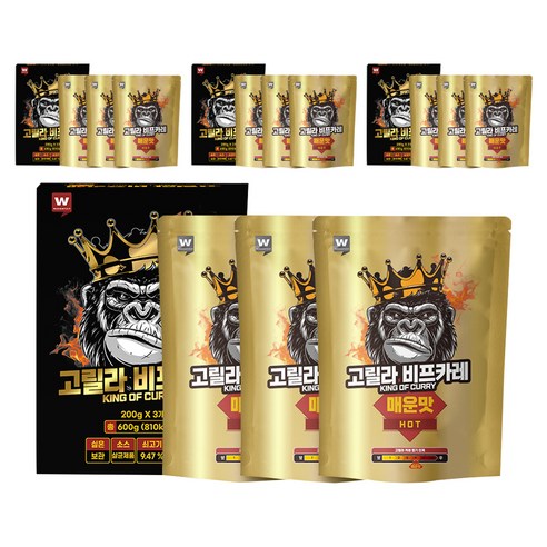 외갓집 고릴라 비프카레 매운맛 3p, 600g, 4개