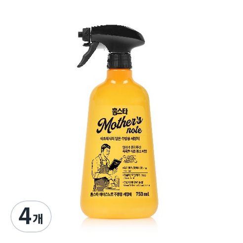 홈스타 마더스노트 주방용 세정제, 4개, 750ml