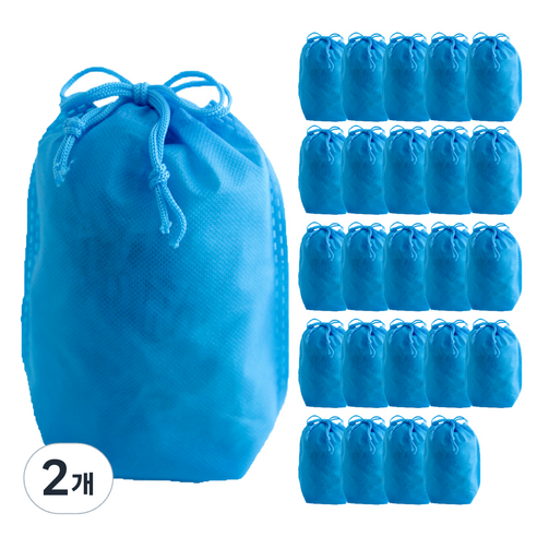 부직포 복주머니 더스트백 10 x 19 cm 25p, 파랑, 2개