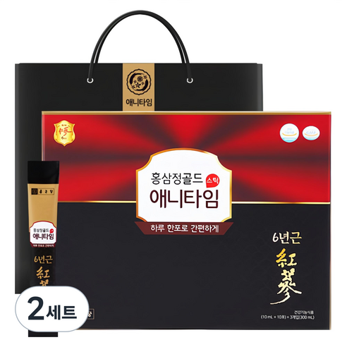 종근당 홍삼정 애니타임 골드 + 쇼핑백, 30회분, 300ml, 2세트