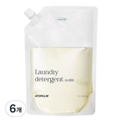 아토팜 세탁 유아 세제 리필, 6개, 1000ml