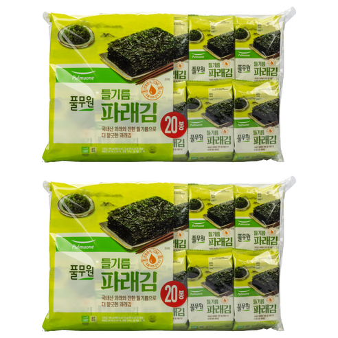 풀무원 들기름 파래김, 100g, 2개