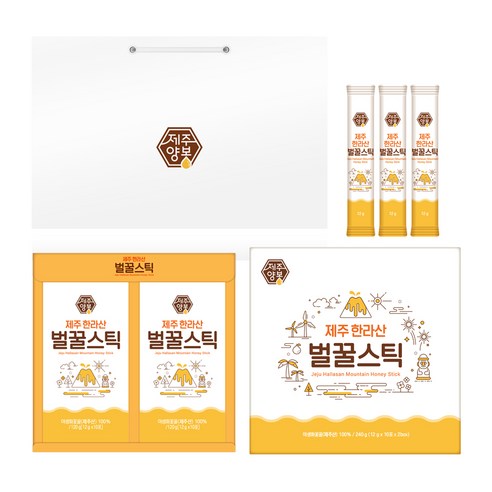 제주벌꿀스틱 달콤허니 8호 12g x 20p + 쇼핑백, 240g, 1개