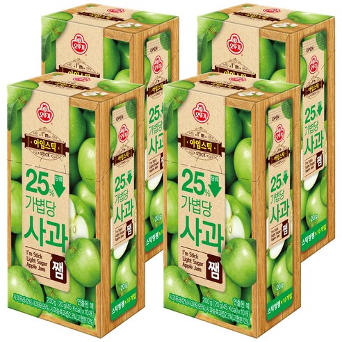 오뚜기 아임스틱 사과쨈, 4개, 200g