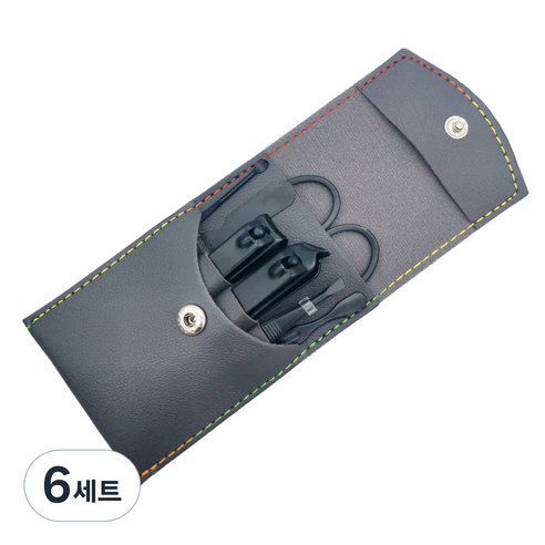 미카엘그라운드 손톱 깎이 7종 세트, 6세트, 그레이(케이스), 블랙(도구)
