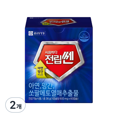 종근당건강 시원하다 전립쎈 쏘팔메토, 60정, 36g, 2개
