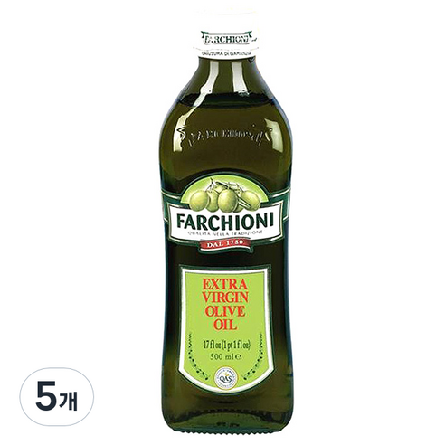 파르키오니 엑스트라 버진 올리브 오일, 500ml, 5개