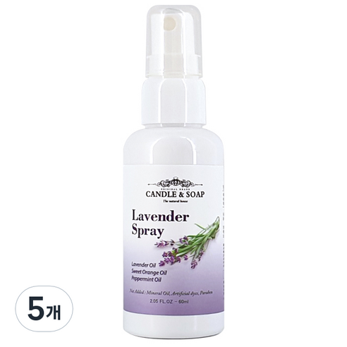 캔들앤솝 아로마 스프레이 라벤더향, 60ml, 5개