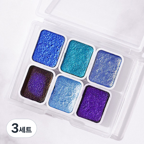 수채화 네일 물감 6종 세트, KN-A4034, 3세트
