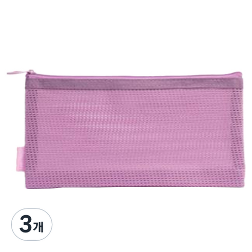 델리 메쉬 필통 A6, 3개, 핑크