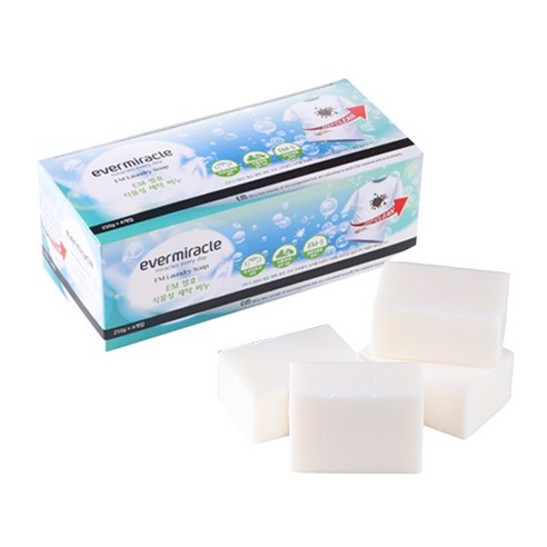 에버미라클 EM 발효 식물성 세탁비누, 250g, 4개