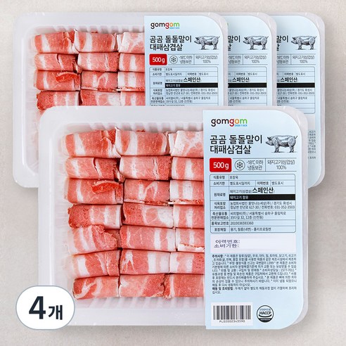 곰곰 돌돌말이 대패삼겹살 (냉동), 500g, 4개