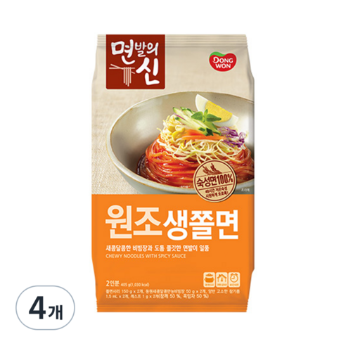 동원 면발의신 원조 생쫄면, 4개, 405g