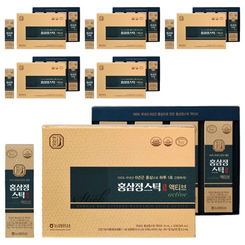 한삼인 홍삼정스틱 액티브 32p + 쇼핑백, 320ml, 6세트