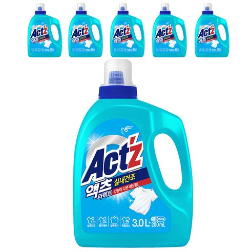 액츠 퍼펙트 실내건조 드럼용 액상세제 본품, 3.2L, 6개