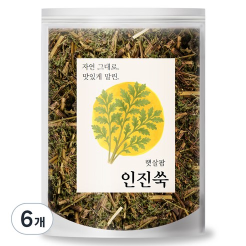 햇살팜 국내산 인진쑥, 300g, 6개