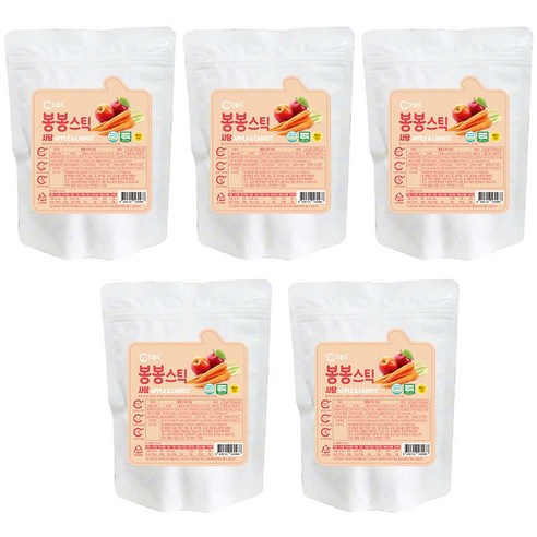 오늘도 유기농 쌀과자 봉봉스틱, 사과당근, 25g, 5개