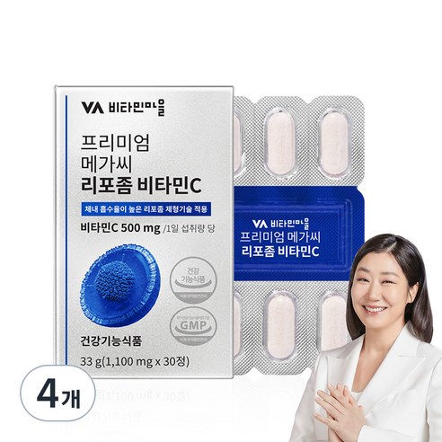 비타민마을 프리미엄 메가씨 리포좀 비타민C 33g, 4개, 30정