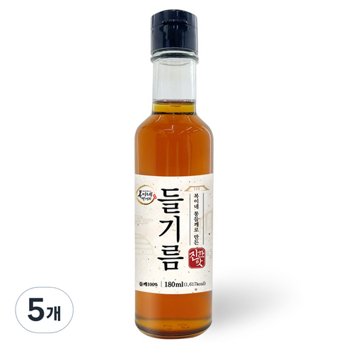 복이네먹거리 통들깨로 만든 진한맛 들기름, 180ml, 5개