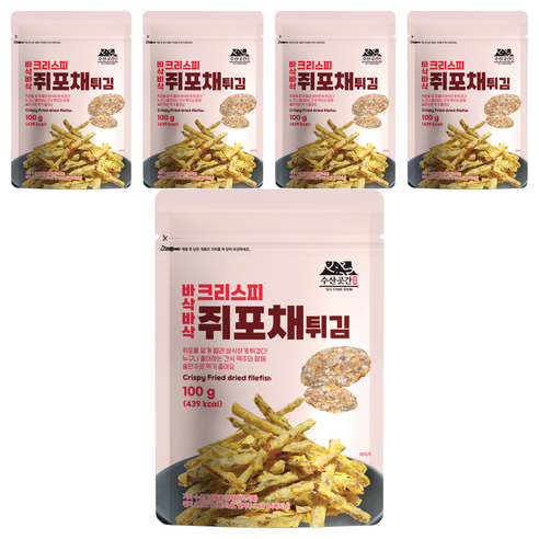 수산곳간 바삭바삭 크리스피 쥐포채 튀김, 100g, 5개