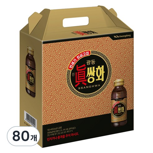 광동제약 진쌍화 액상차 선물용, 100ml, 80개