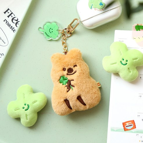 모찌타운 키키쿼카 행운키링 키키 인형, 9cm, 브라운, 1개