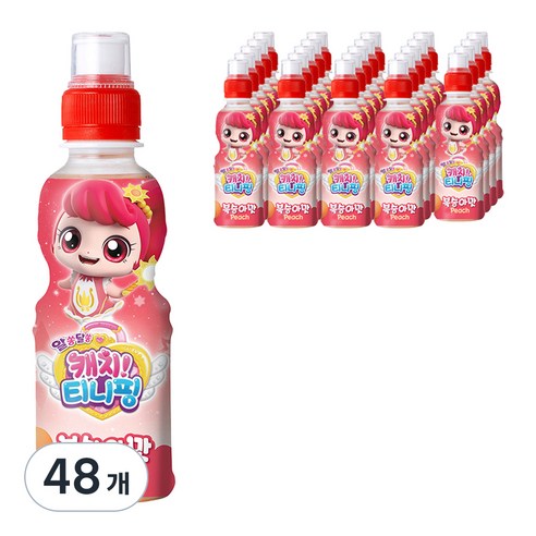 웅진 캐치 티니핑 복숭아맛, 48개, 200ml