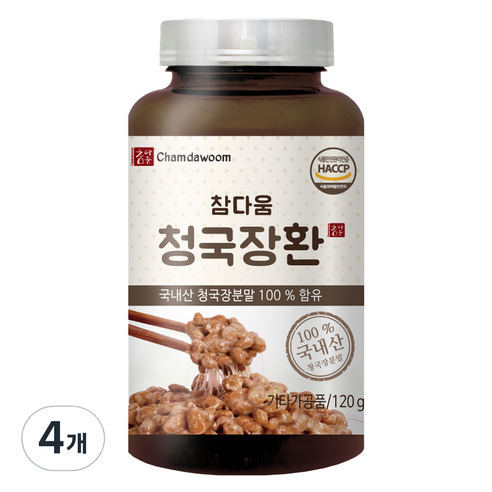 참다움 청국장환, 4개, 120g