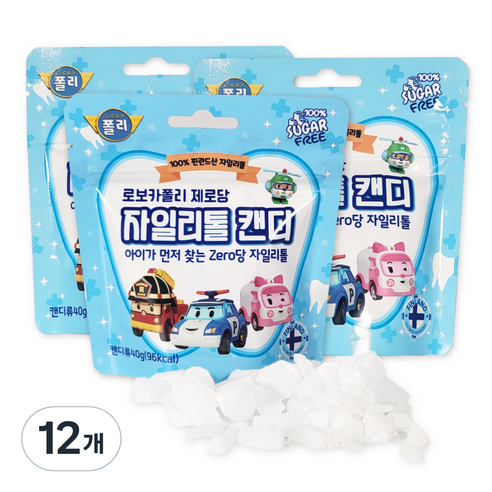 로보카폴리 제로당 자일리톨 캔디, 40g, 12개