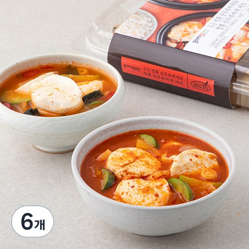곰곰 정통 순두부찌개 + 짬뽕 순두부찌개 세트, 1.32kg, 6개