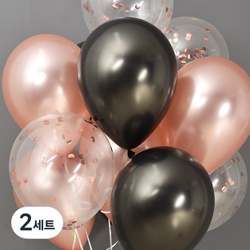 조이파티 컨페티 블랙로지 천장풍선세트, 랜덤발송, 2세트