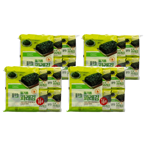 풀무원 들기름 파래김, 80g, 4개