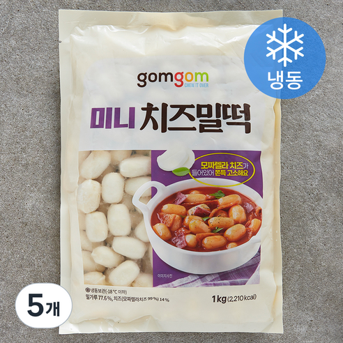 곰곰 미니 치즈밀떡 (냉동), 1kg, 5개