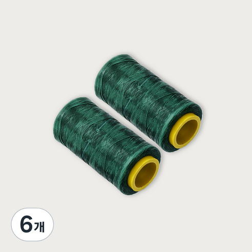 가죽공예 왁스실 초사용 1mm x 220m, 다크그린, 6개